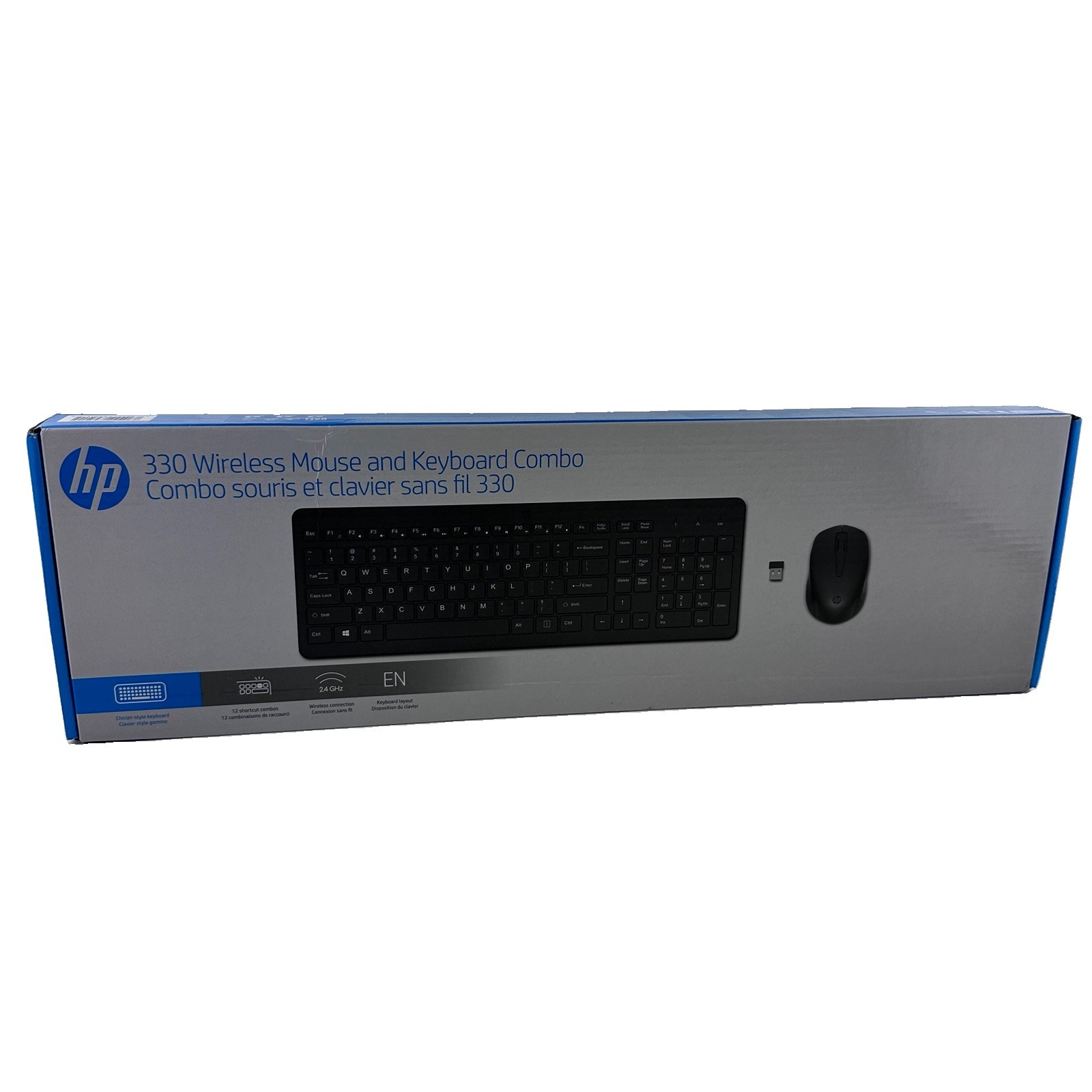 hp 330 Wireless Mouse and Keyboard Combo (2V9E6AA#ABL) 2.4 GHz Chiclet Style New