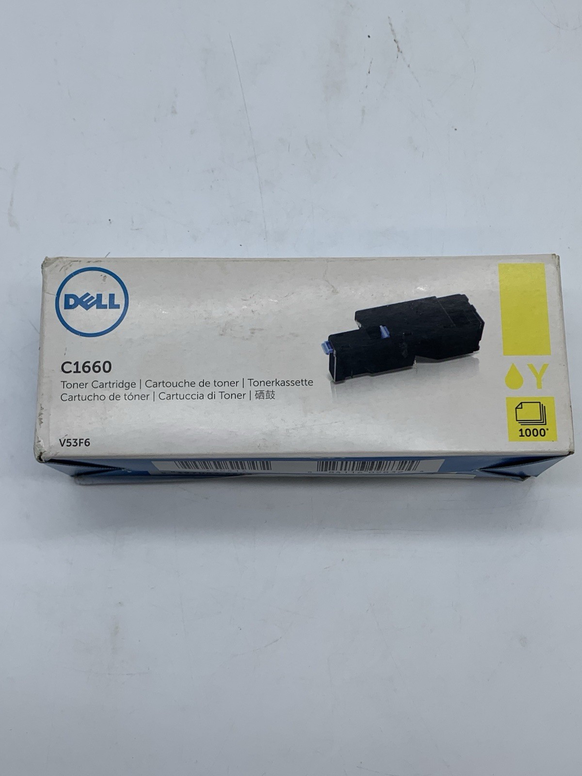 Dell V53F6 Yellow Toner Cartridge Dell C1660 Printer (1000 Pg)