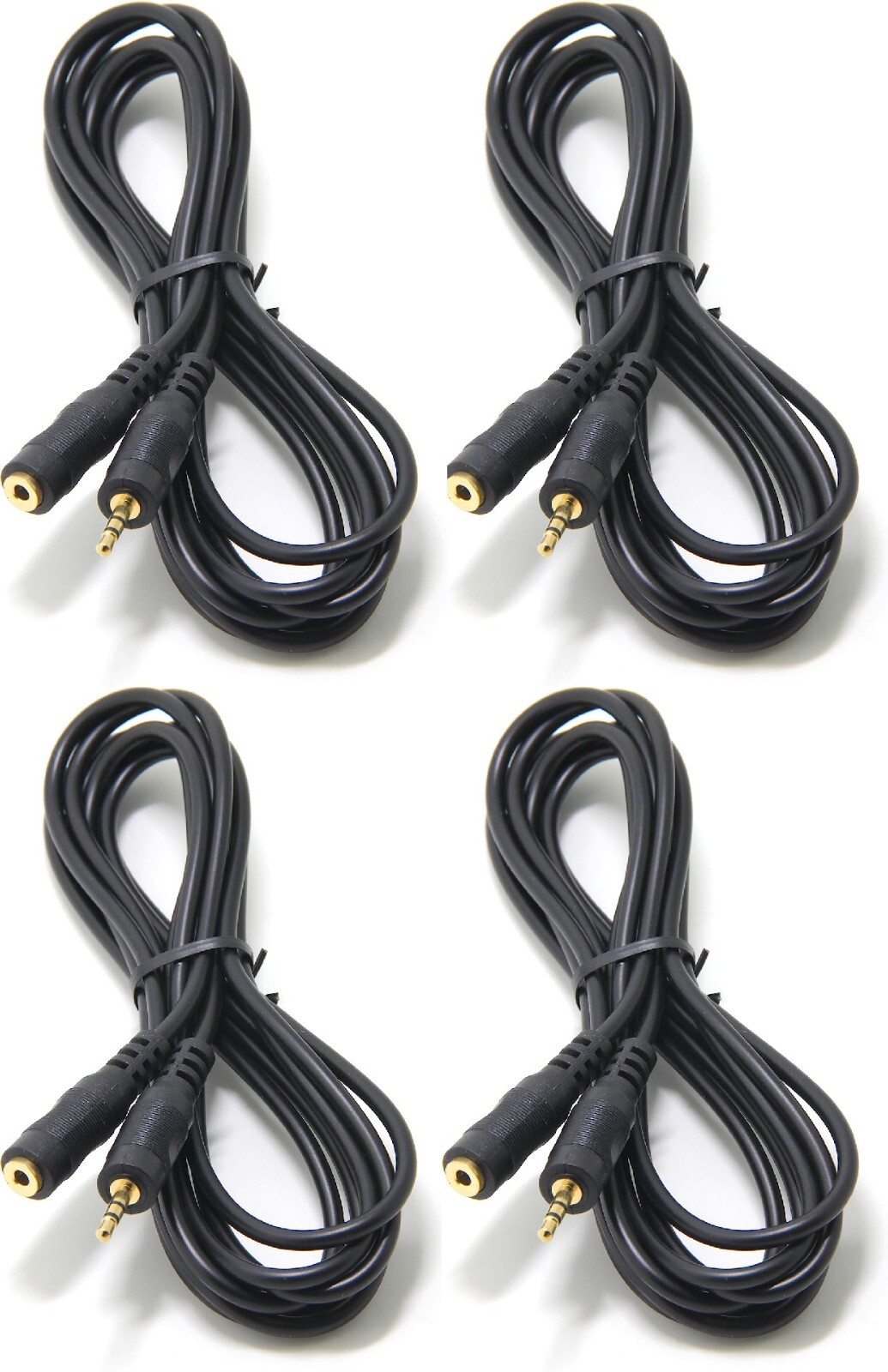 (4) Pack 15ft 3.5mm 1/8" M-F Stereo Headphone Extension Audio Cable Wire VWLTW