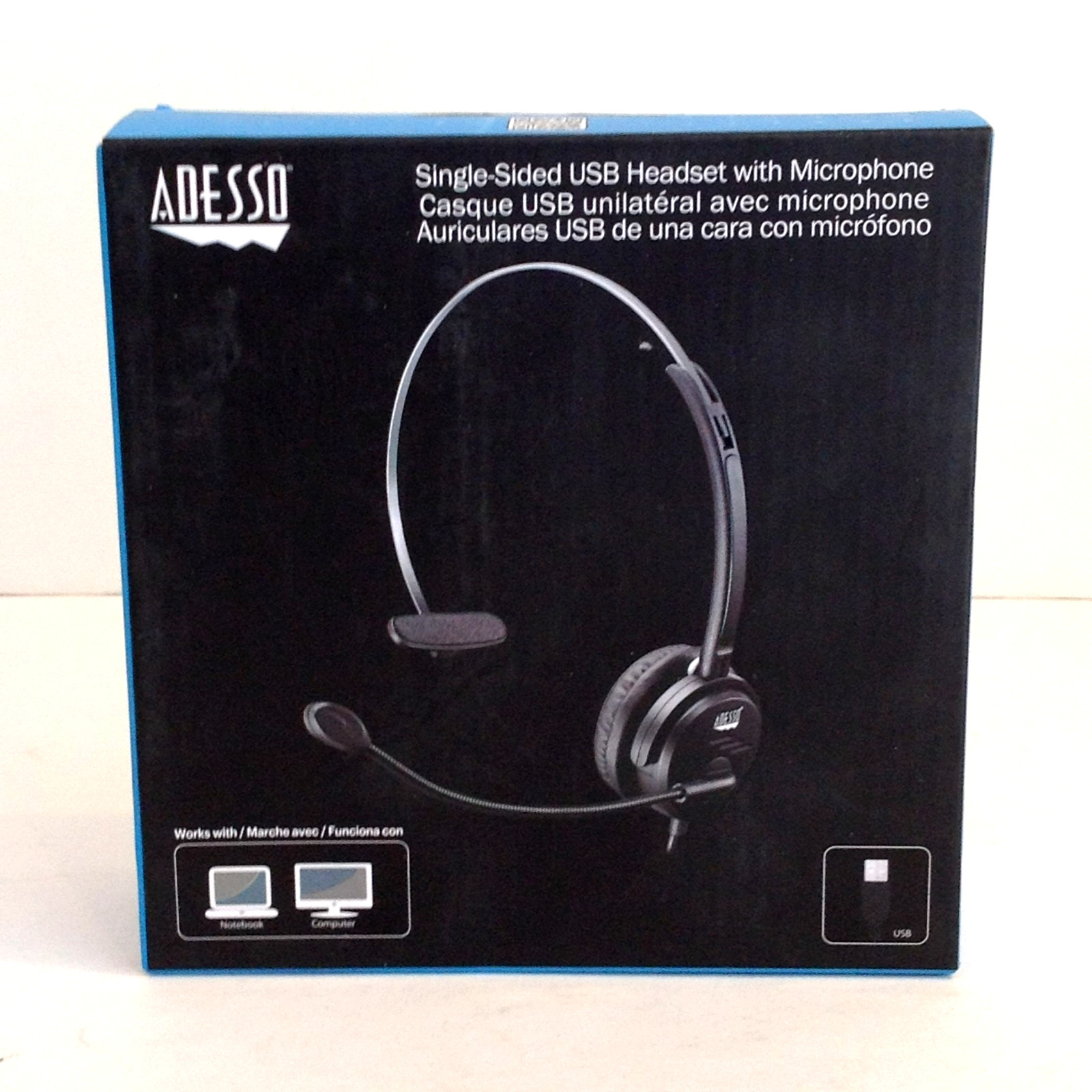 Adesso Xtream P1 Single-Sided USB Wired Headset with Microphone Black NEW