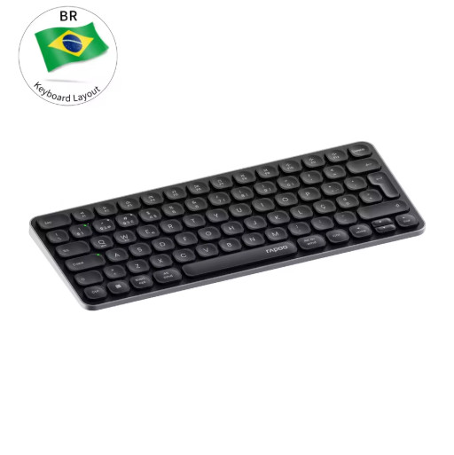 Rapoo E9050L ABNT2 Bluetooth Wireless Keyboard Multi Device Black
