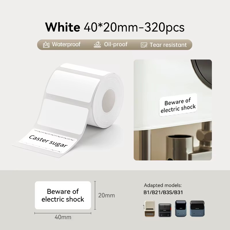 3 Rolls  B21 B3S B1 B31 Thermal Label Clothing Price Food Self-adhesive Tag Wate