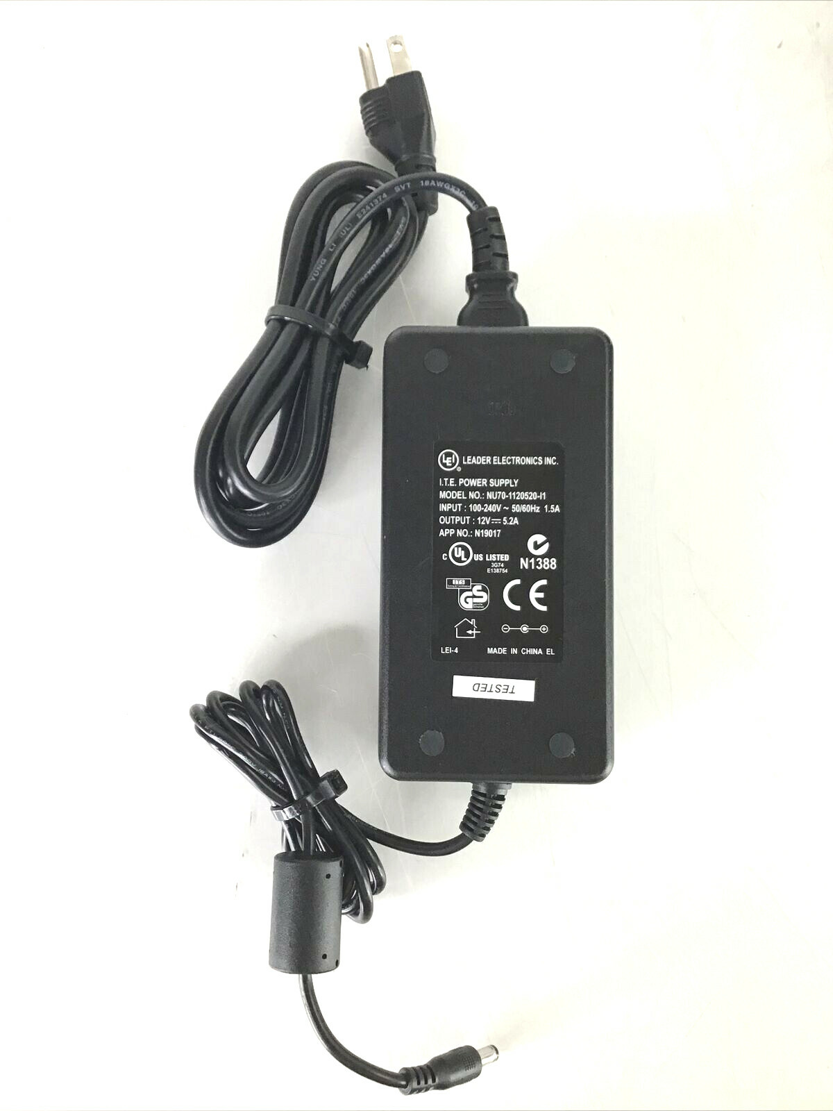 Leader Electronics ITE Power Supply, NU70-1120520-I1, 12V 5.2A, Genuine
