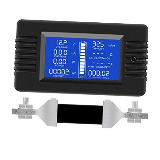 DC 0-200V 0-300A Battery Monitor Meter with DC 300A Battery Meter（300A Shunt）