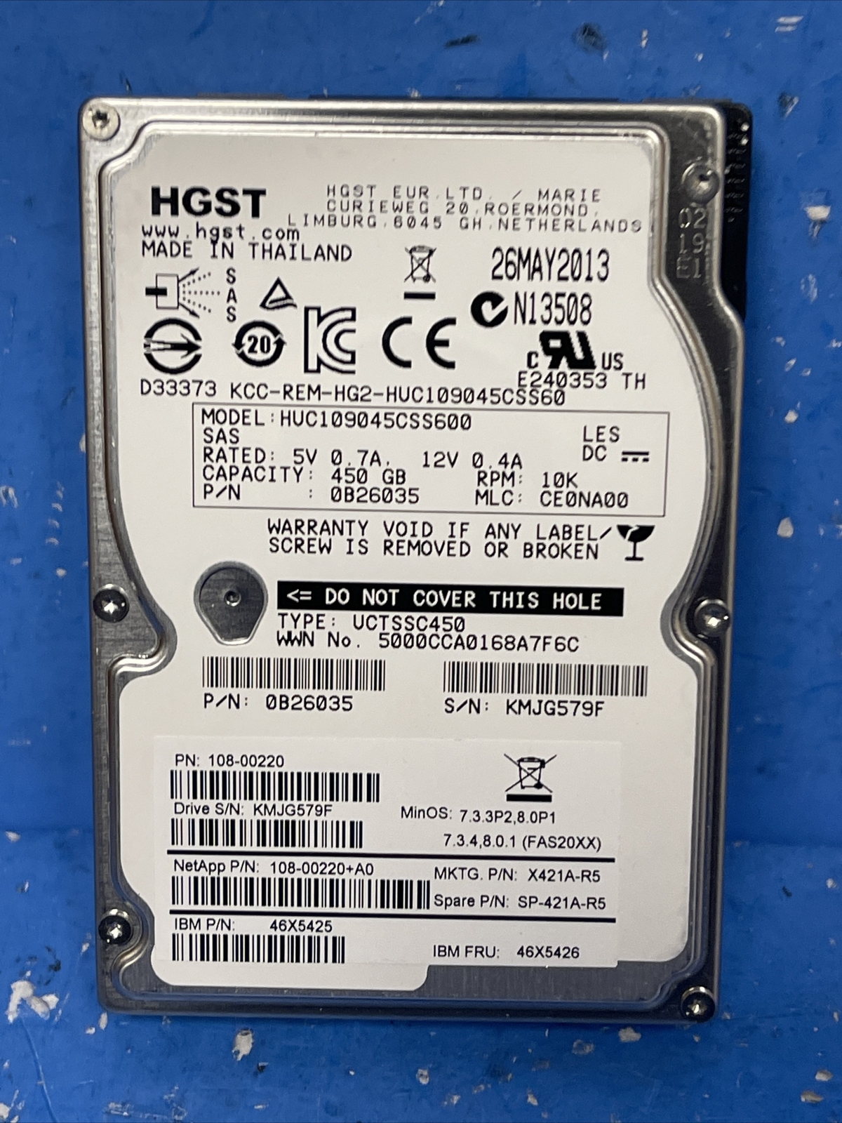 LOT OF 13 HGST 450GB 10K 2.5" HDD   HUC109045CSS600
