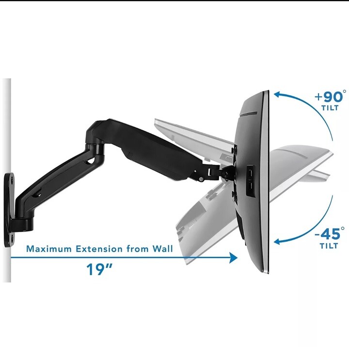 Mount-It Height Adjustable Monitor Wall Mount Arm for 13"-32" Monitors MI-765
