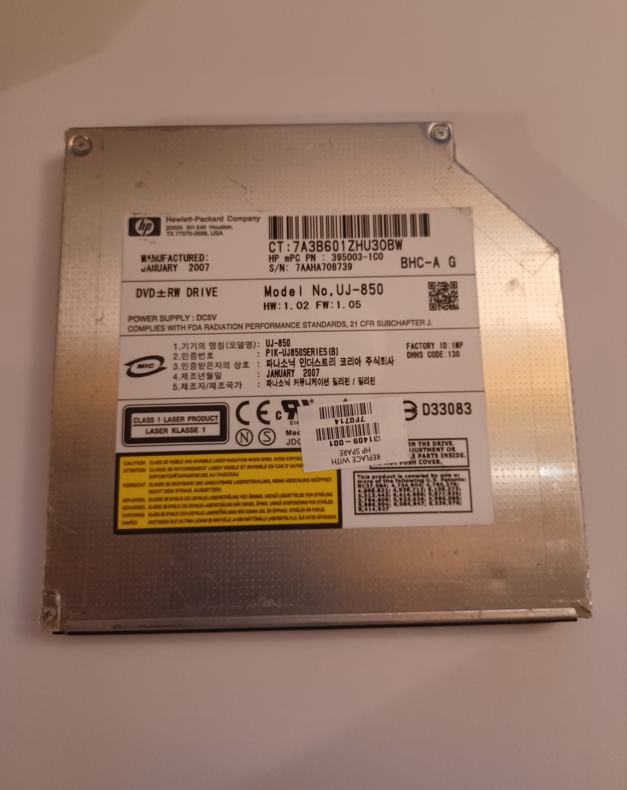 HP UJ-850 CD/DVD Drive for PC/Laptop