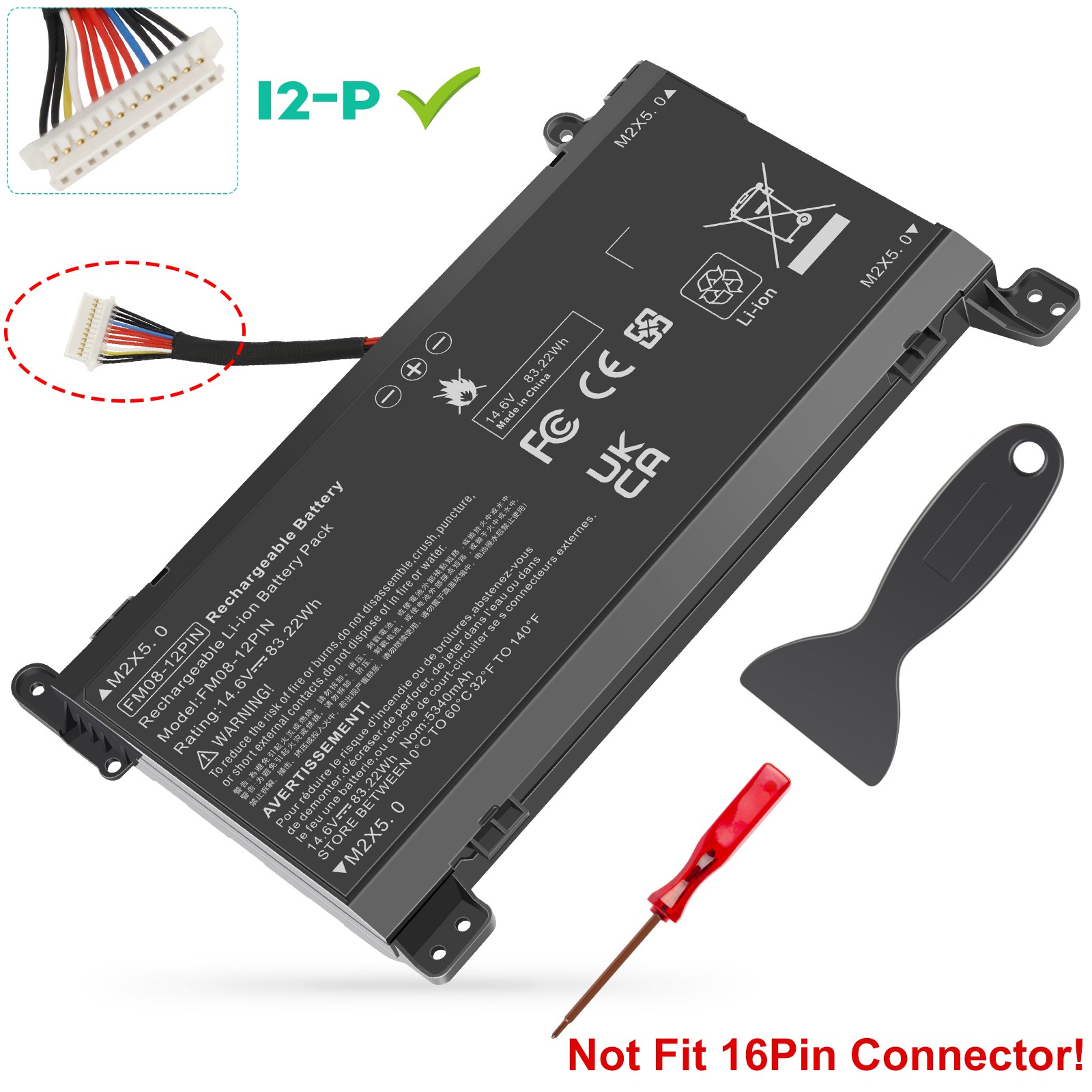 ✅12Pin/16Pin FM08 Battery For HP Omen 17-an000 17-AN013TX 922752-421 TPN-Q195 US