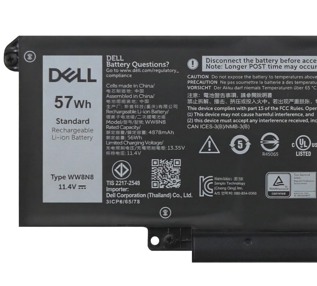 Genuine 57Wh WW8N8 Battery for Dell Latitude 7340 7350 7440 7450 7640 7650 86D0Y