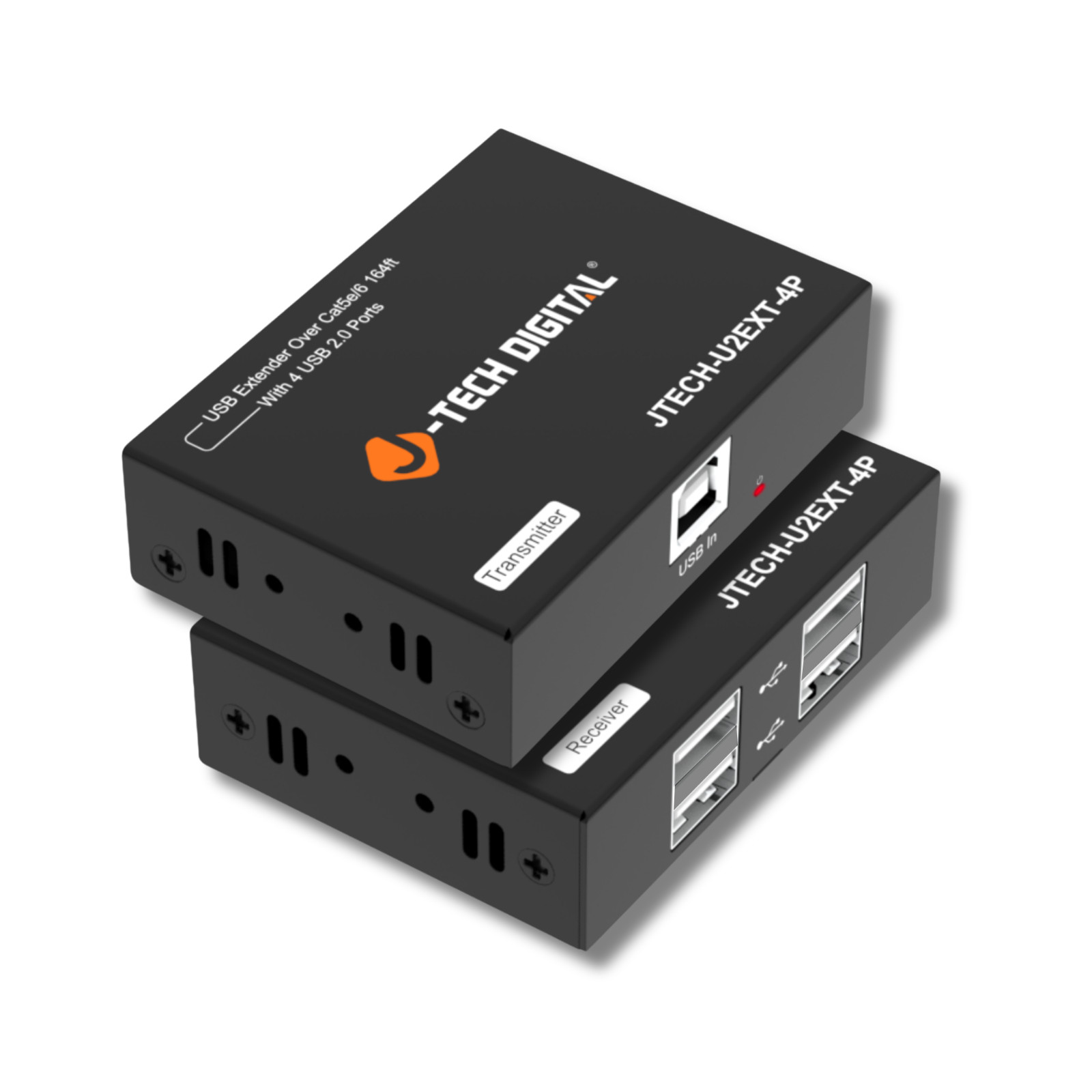 J-Tech Digital 4-Port USB 2.0 Extender Over Cat5e/6 Ethernet Cable