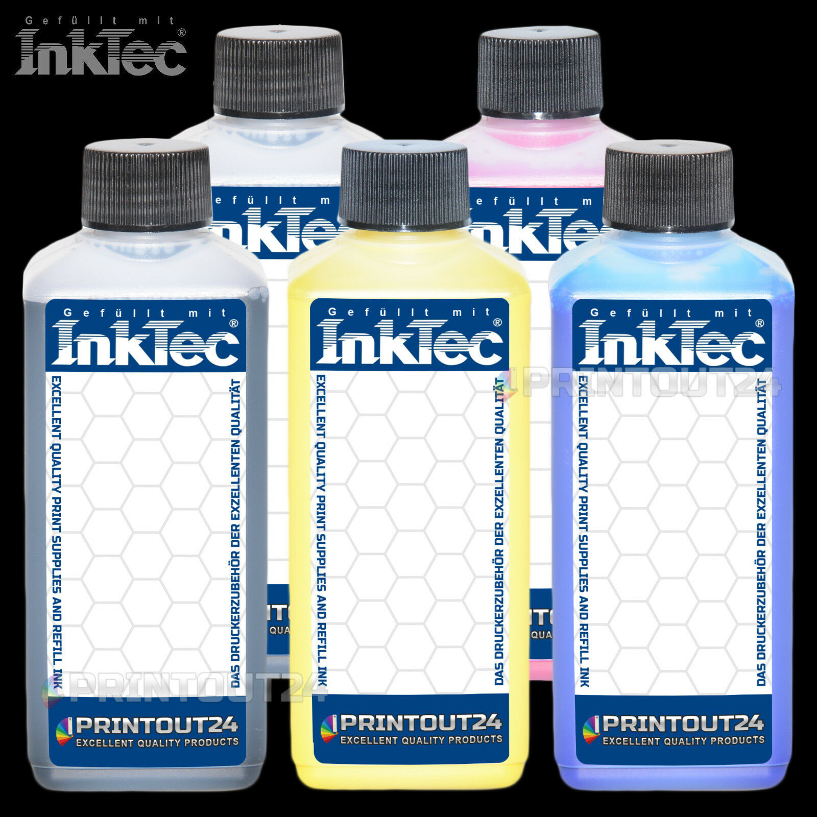 1.25L InkTec Pigment Ink Refill Printer Ink For PGI-1500 BK Y M C
