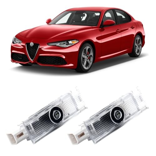Never Fade Alfa Romeo Door Light Logo, Projection Ghost Shadow Welcome Red
