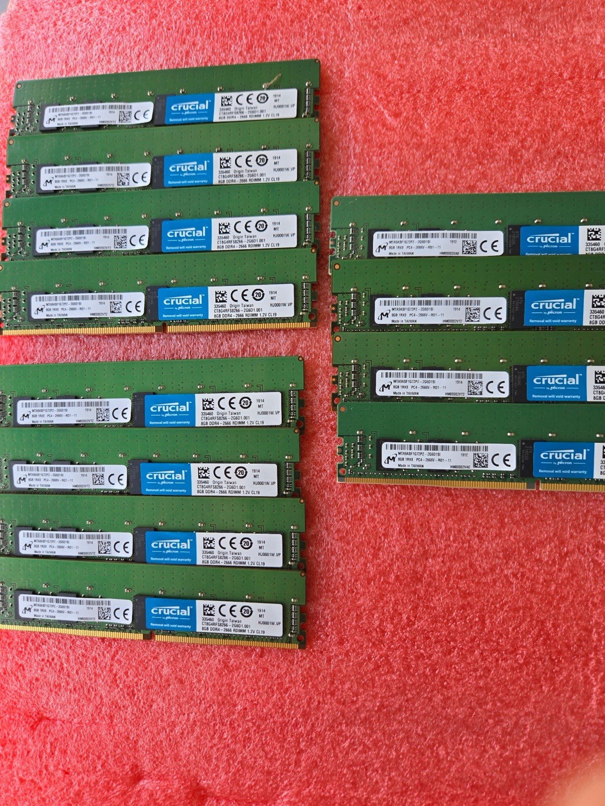 CRUCIAL by Micron x12 8GB PC4-2666V Server Ram MTA9ASF1G72PZ, MTA18ASF1G72PZ