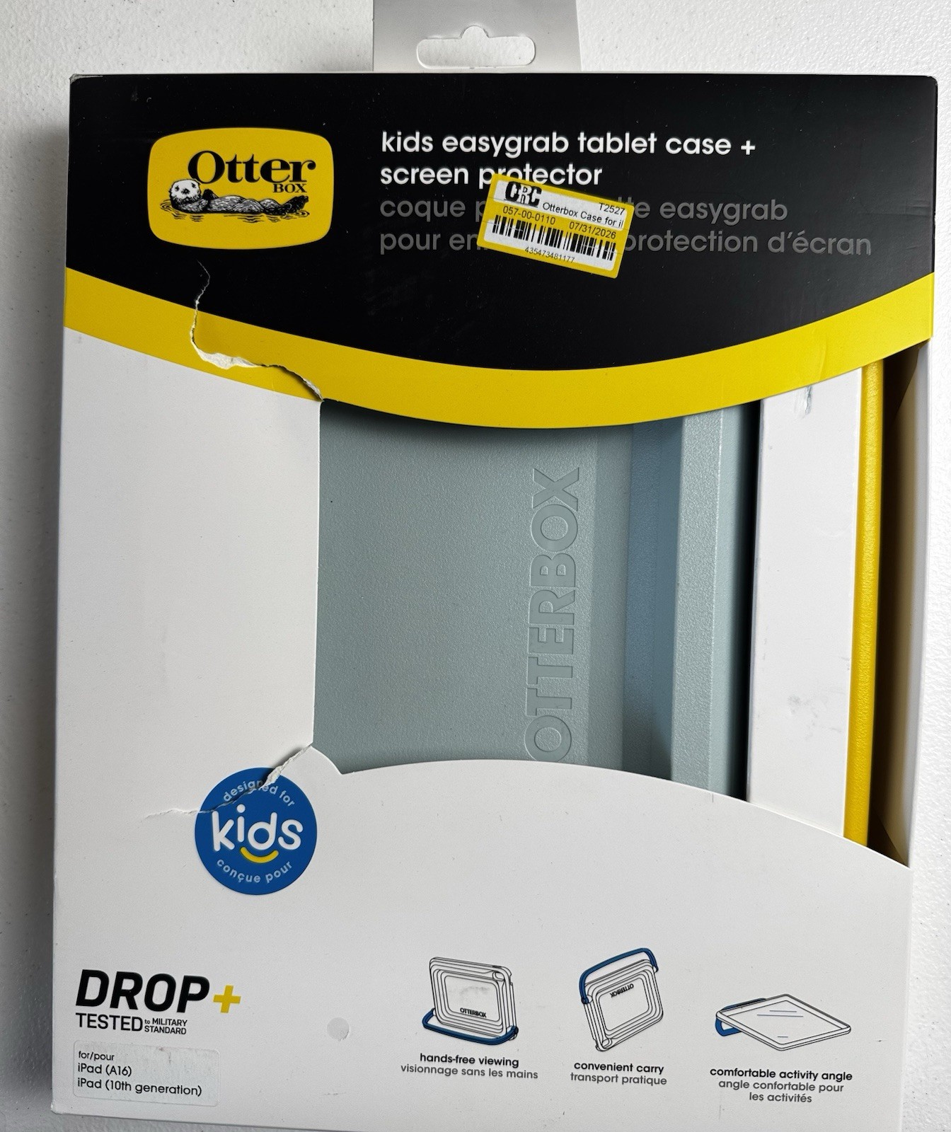 OtterBox Kids EasyGrab Case + Screen Protector iPad (A16) 10th NEW Open Box UC