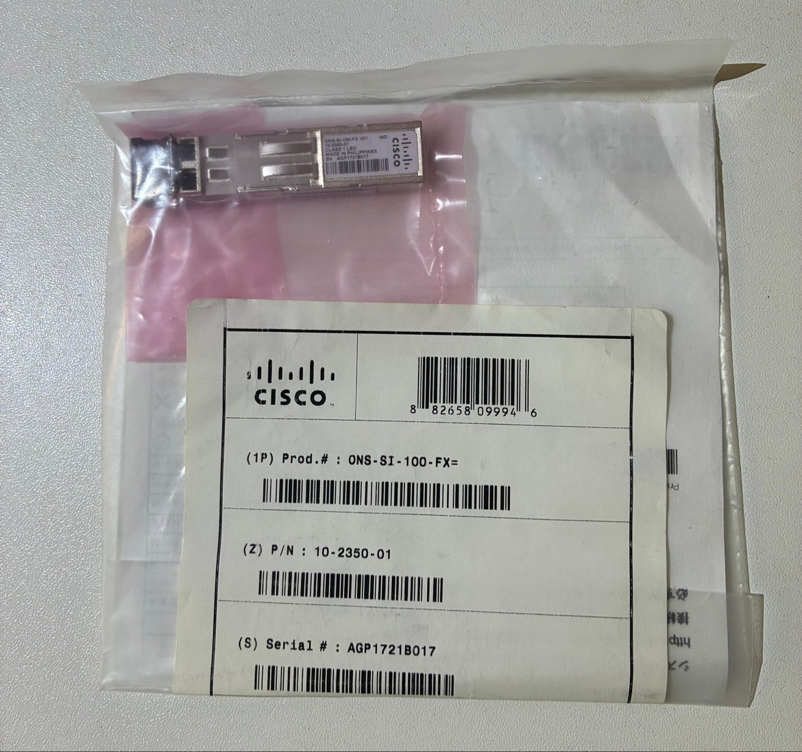 Genuine Cisco ONS-SI-100-FX= 100BASE-FX SFP Transceiver NEW Lot of 10