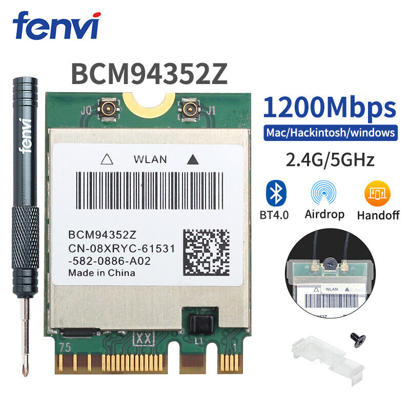 Broadcom BCM94352Z DW1560 M.2 NGFF WiFi Card Network Bluetooth4.0 Adapter for PC