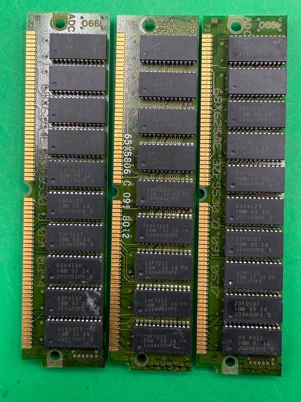 Lot of 3 IBM 72-Pin SIMM RAM Memory Modules EN
