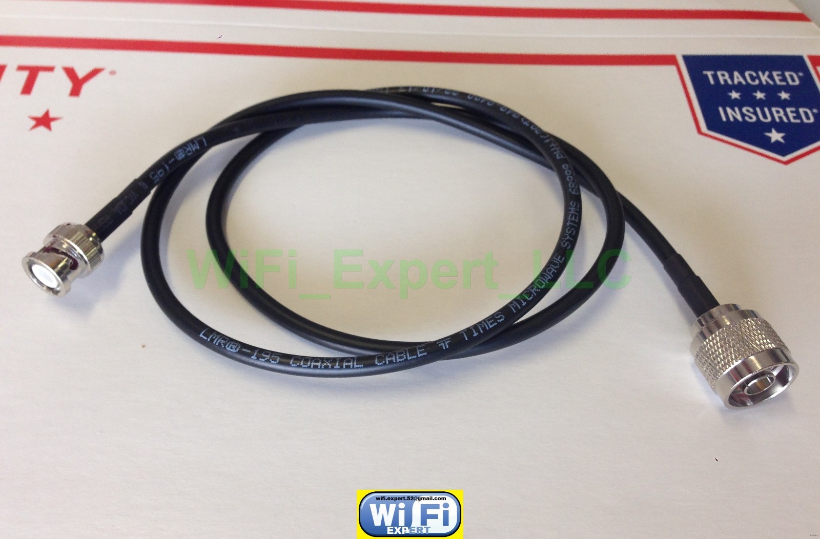 TIMES Microwave® LMR195 1 FOOT RF Pigtail Cable N Male to BNC Male MADE IN USA