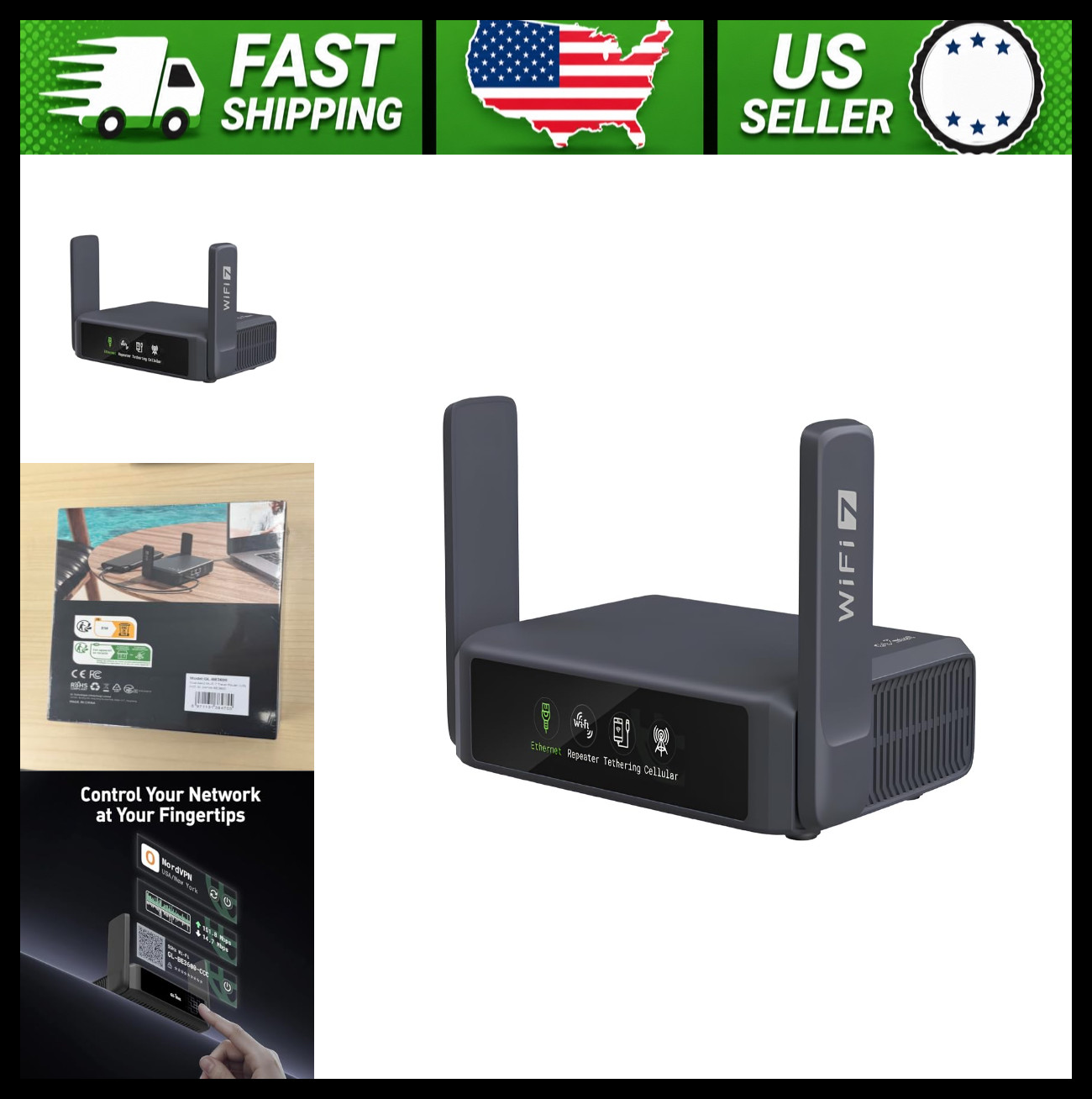 GL.iNet Wi-Fi 7 Travel Router with Touchscreen and 2.5G Ethernet