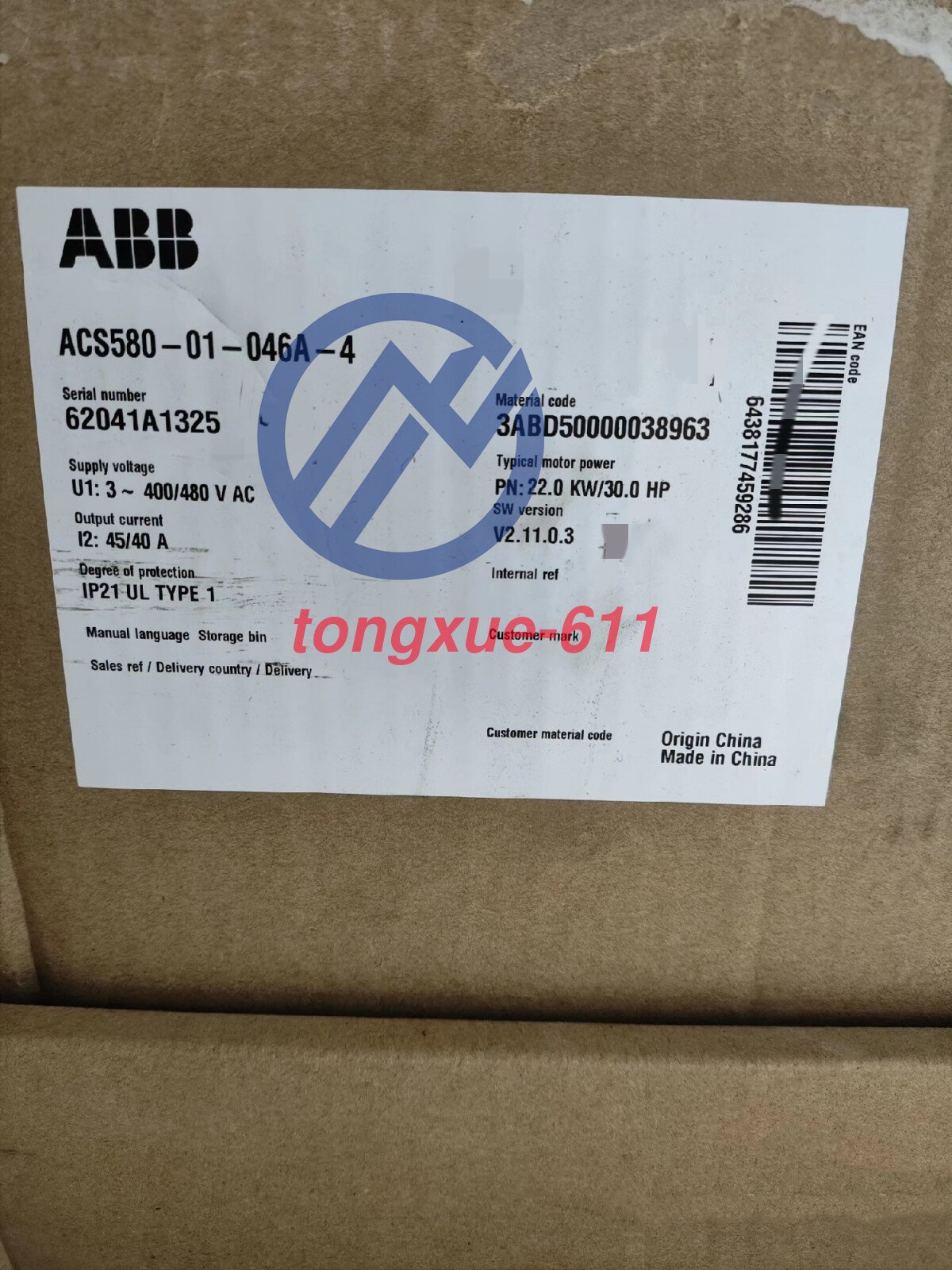 1PC ABB ACS580-01-046A-4 Brand new Frequency Converter  Via FedEx or DHL