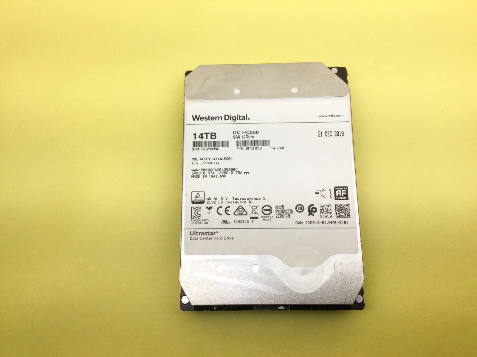 WD HGST Ultrastar DC HC530 14TB 7200rpm 3.5in SAS 12Gbps HDD WUH721414AL5204