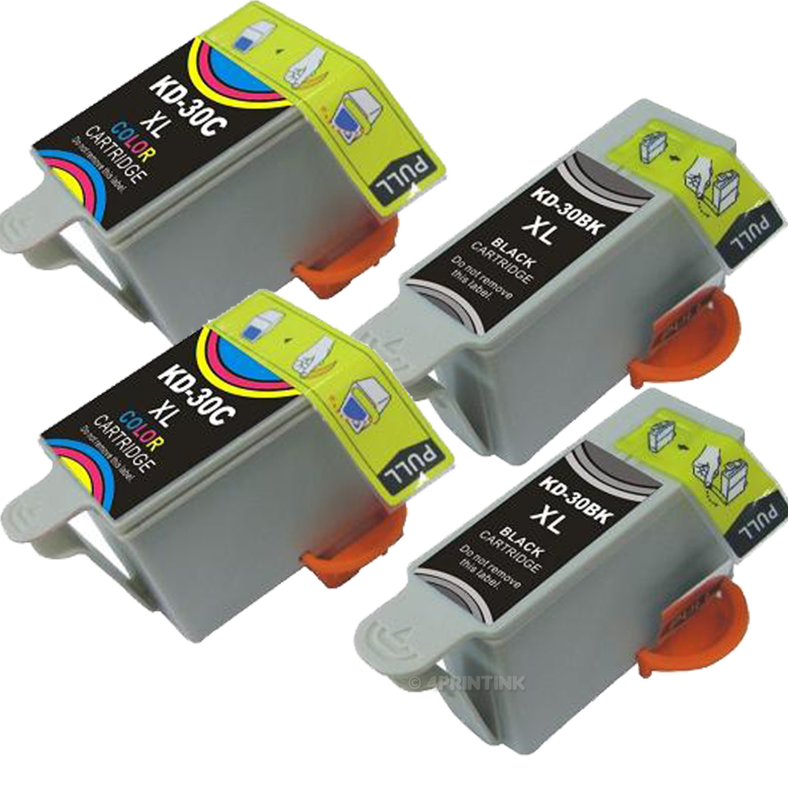*4 Pack NEW 30xl Black & Color Ink Fits Kodak 30XL 30 Hero 3.1 Hero 5.1