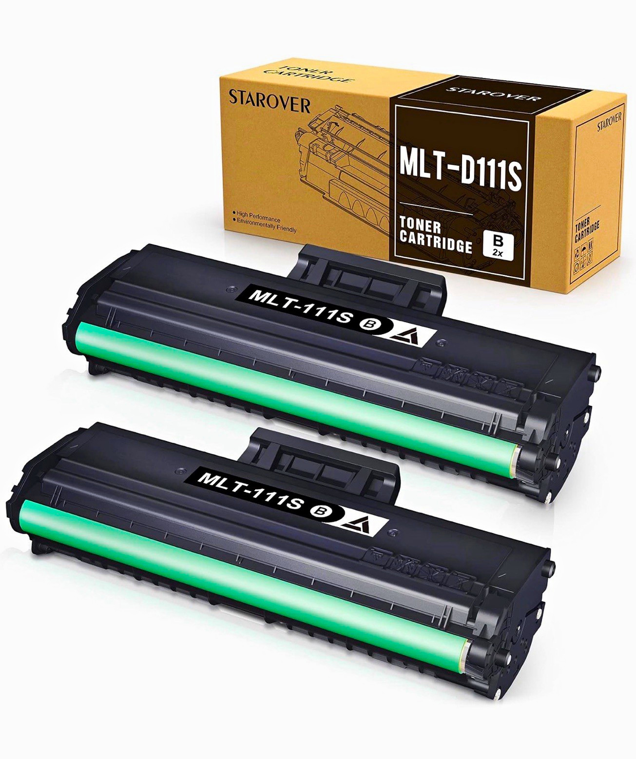 STAROVER MLT-D111S/MLT-111S Black Compatible Laser Toner 2-Pack for Samsung