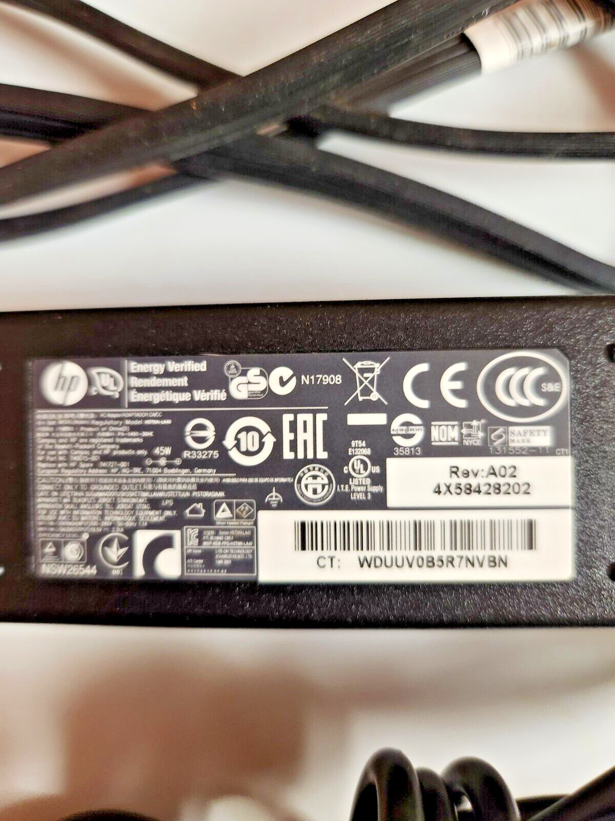 Genuine Original HP HSTNN-LA40 19.5V 2.31A AC Power Adapter Charger HP