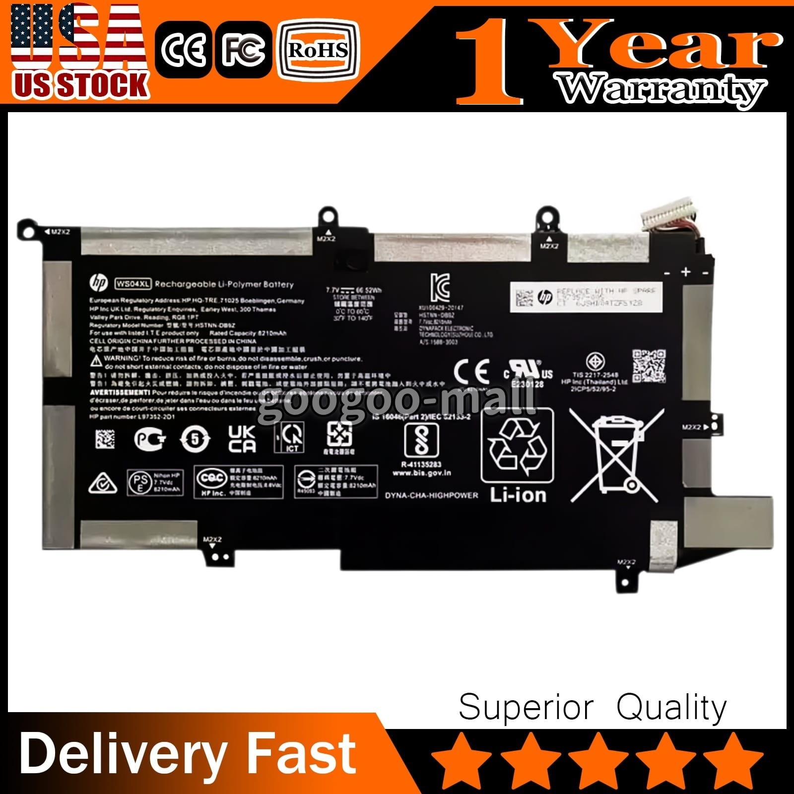 New Genuine OEM WS04XL Battery for HP Spectre X360 Convertible 14-EA L97357-005