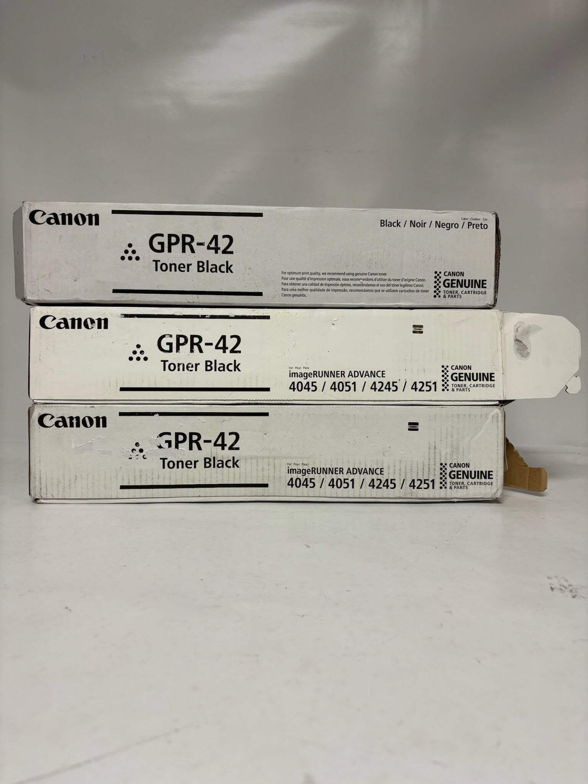 3 Open OEM Canon iR ADVANCE 4045,4051,4245,4251 GPR-42 Black Toners, 4791B003