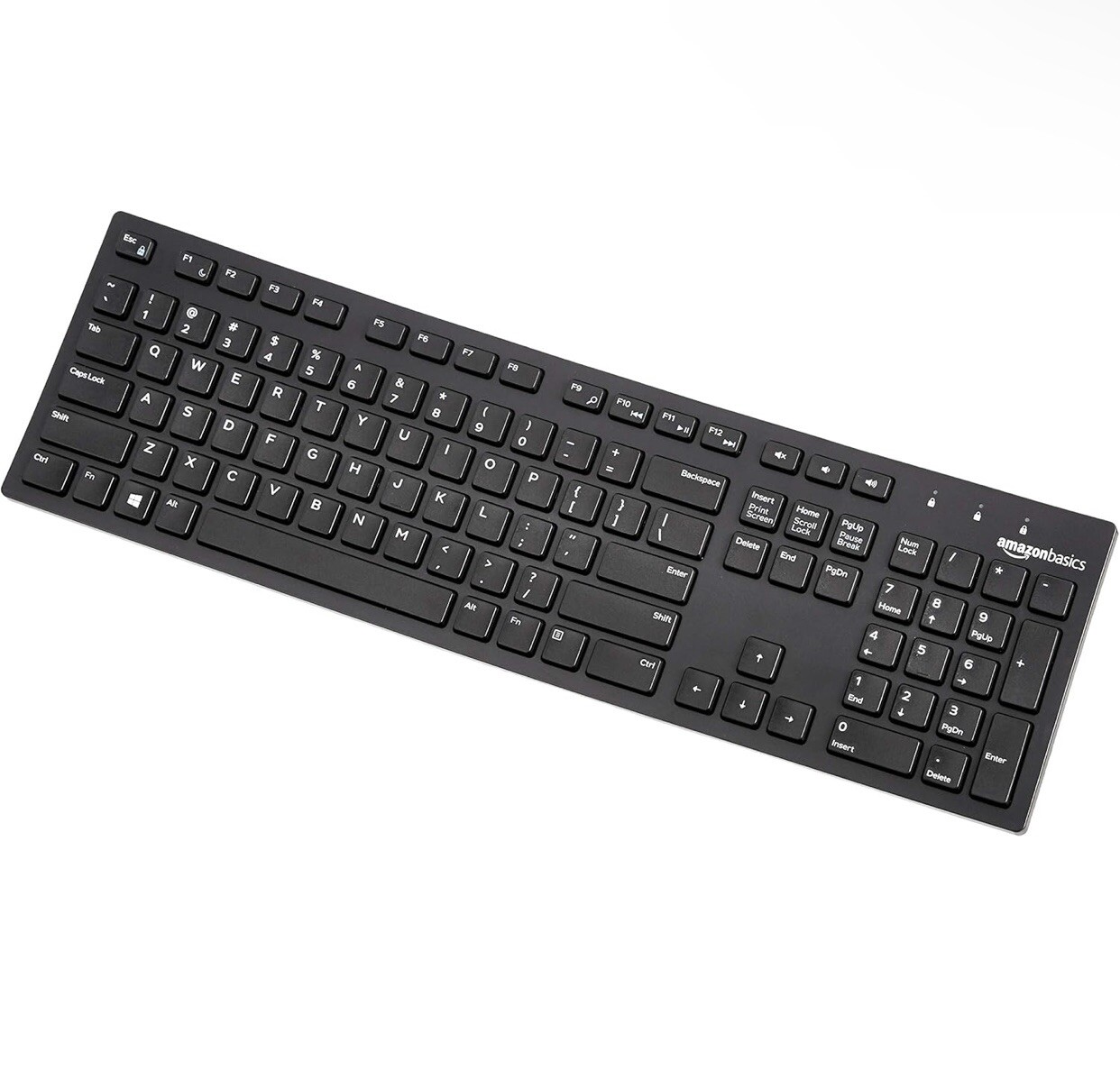 4 PACK BUNDLE - Amazon Basics Low-Profile Wired Keyboard with US Layout