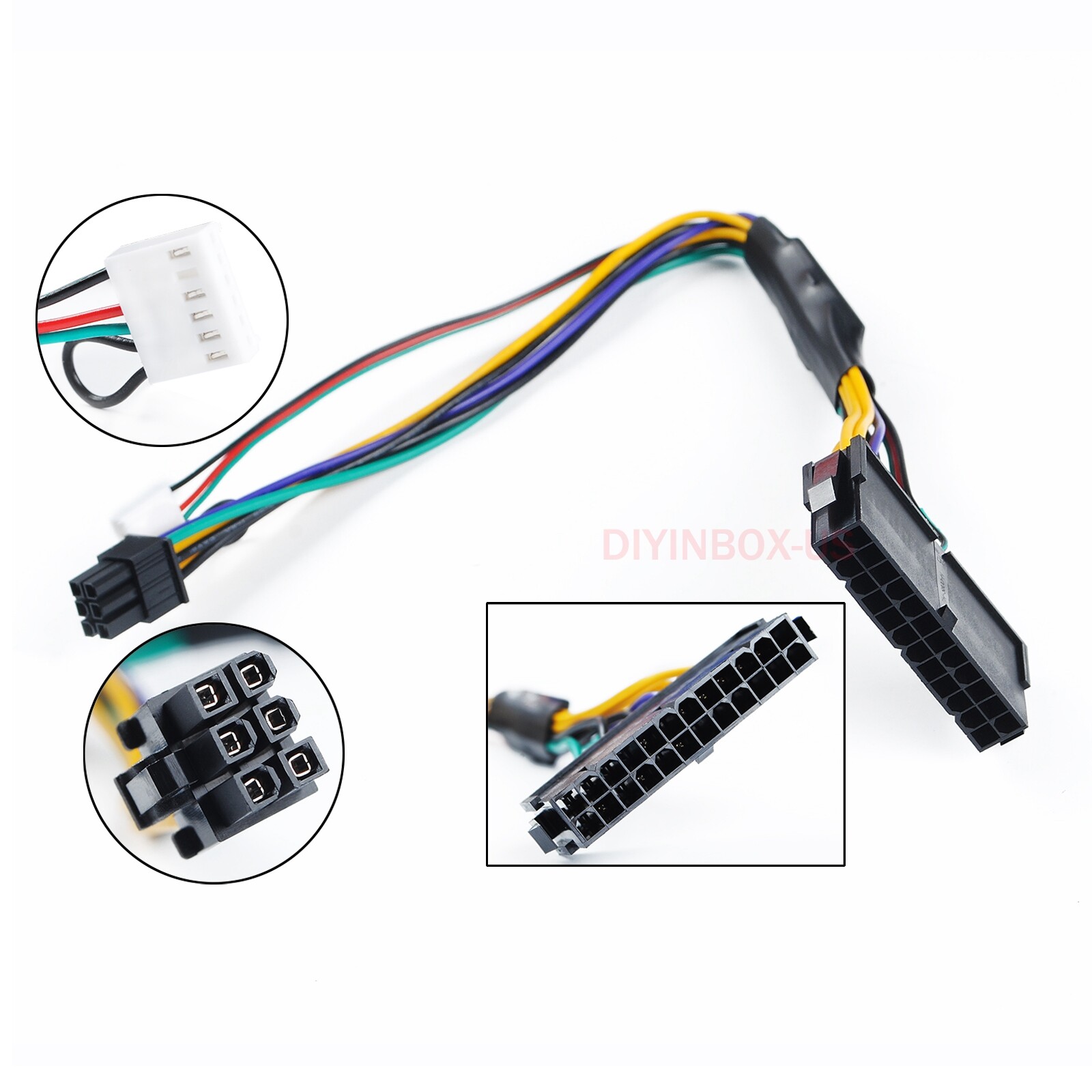 24 to 6 Pin Power Supply Adapter Cable for HP Elite 8100 8200 8300 & Z220 Z240