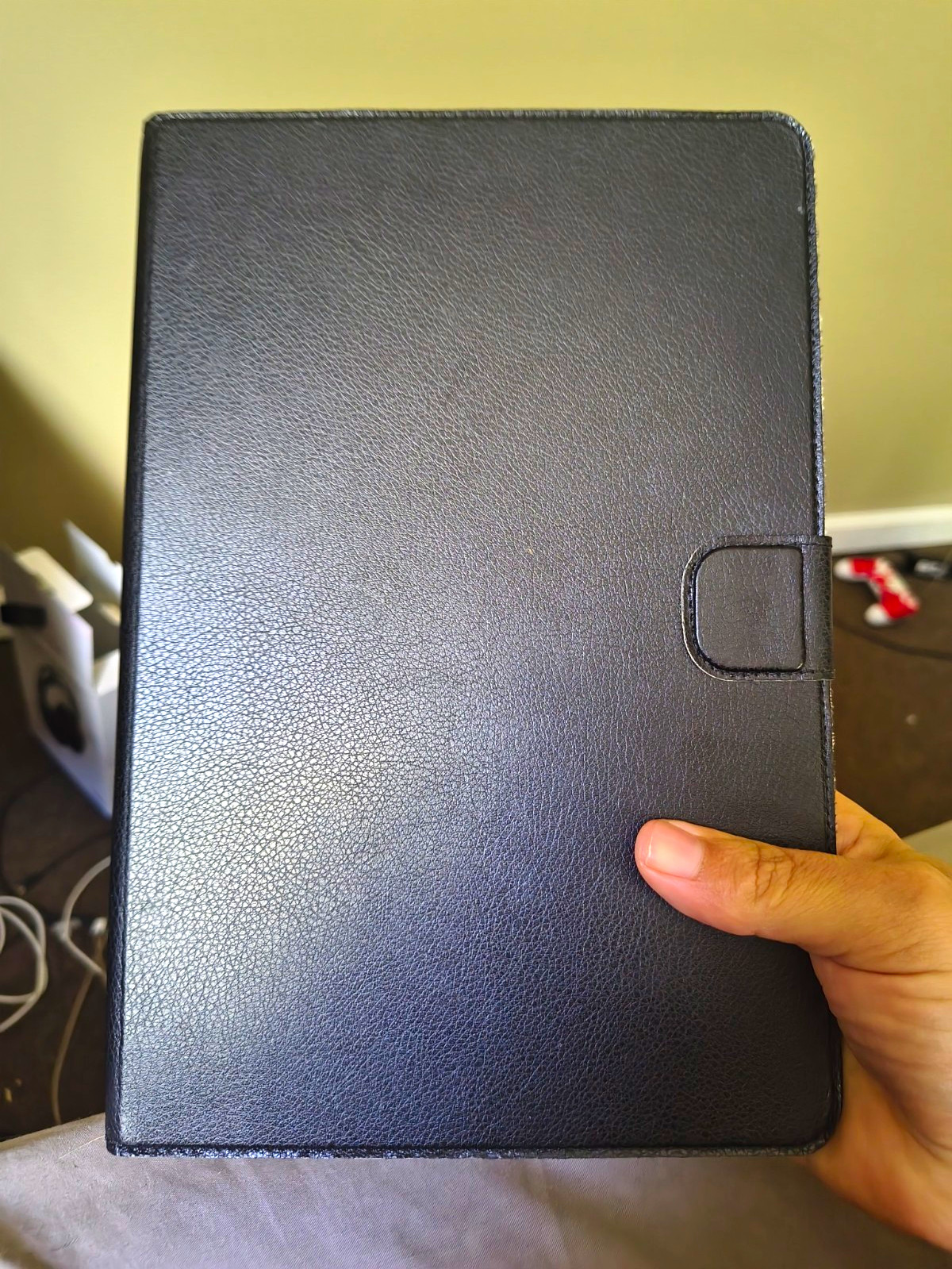 Black Synthetic Leather Folding Folio Tablet Case Cover w/ Integrated Stand