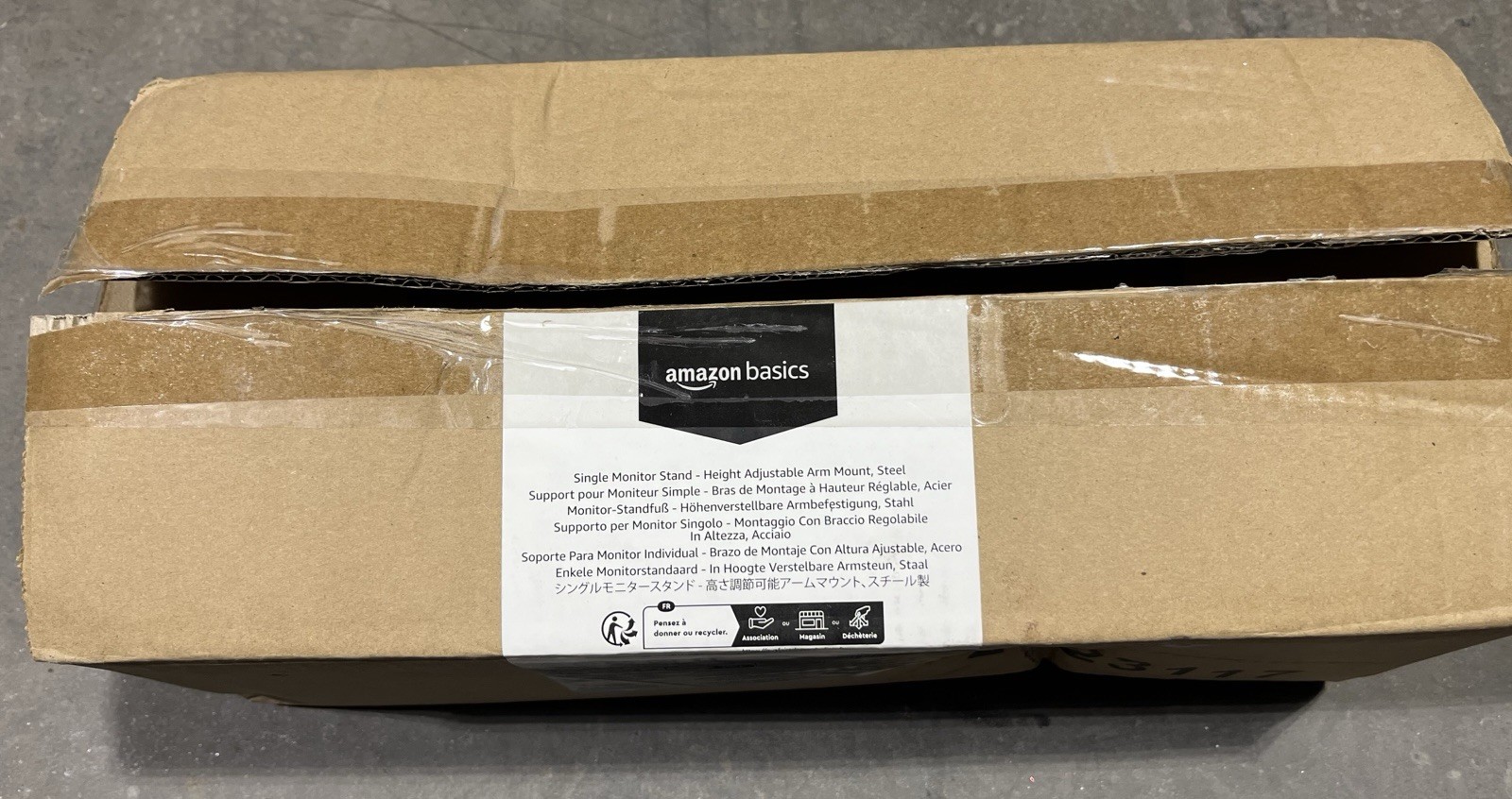 Amazon Basics Single Monitor Stand Height Adjustable Arm Mount Tilt  Rotate 30"