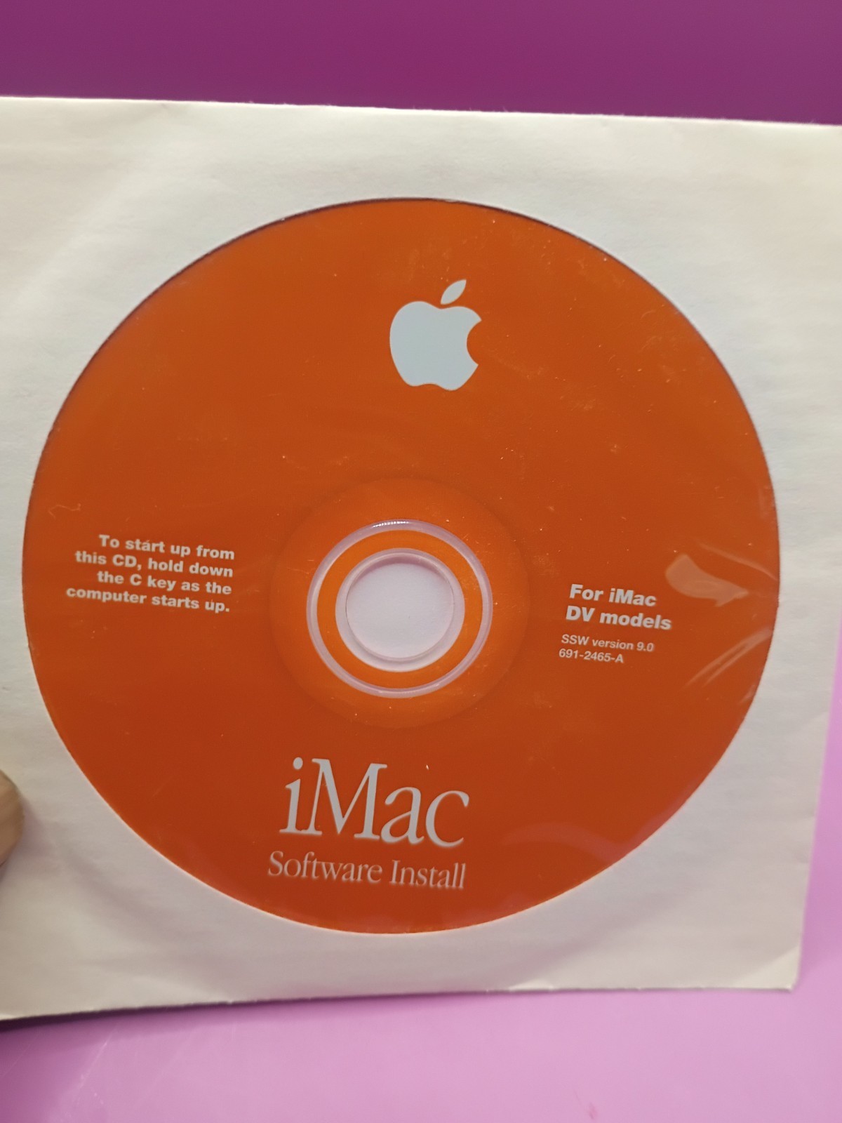 Vintage 1999 iMac DV OS 9 v9.0 Mac Macintosh Install Software Disc CD