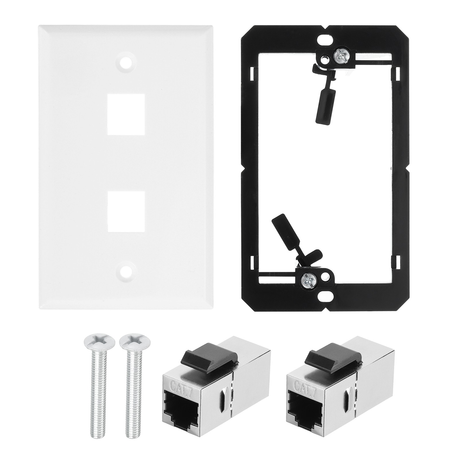 Ethernet Wall Plate 2 Port Cat 7 Ethernet Wall Outlet Jack RJ45 Coupler