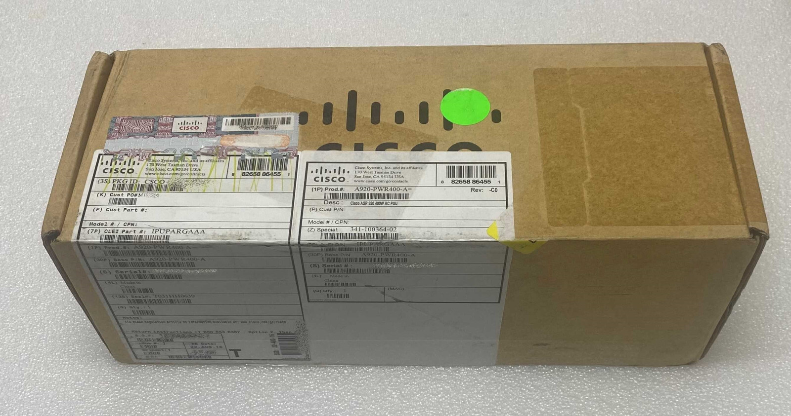 Cisco A920-PWR400-A 341-100364-02 APS-368 400W AC Power Supply NEW