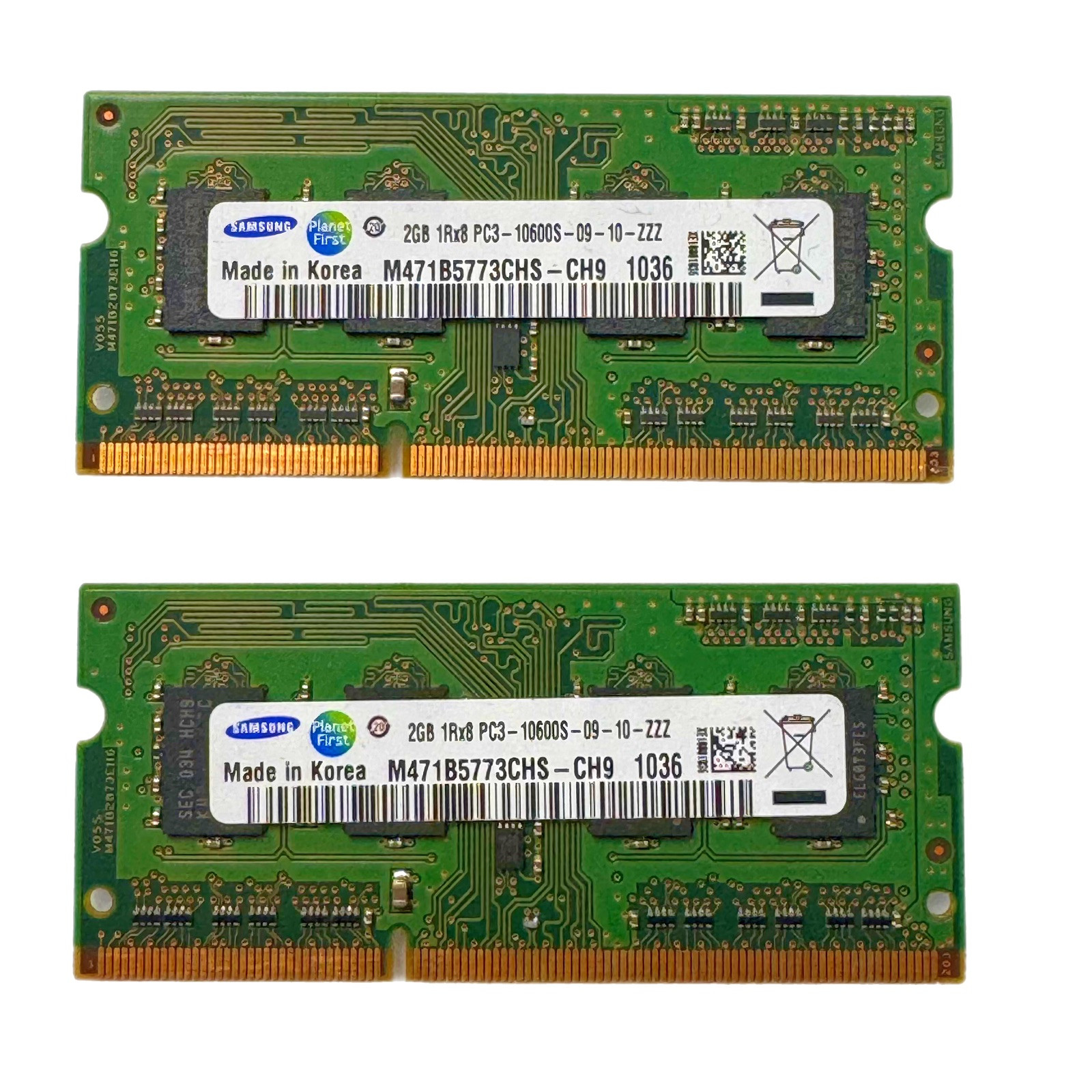 Samsung M471B5773CHS-CH9 4GB Kit 2x2GB  Pc3-10600 Ddr3-1333Mhz 1RX4 N-Exc