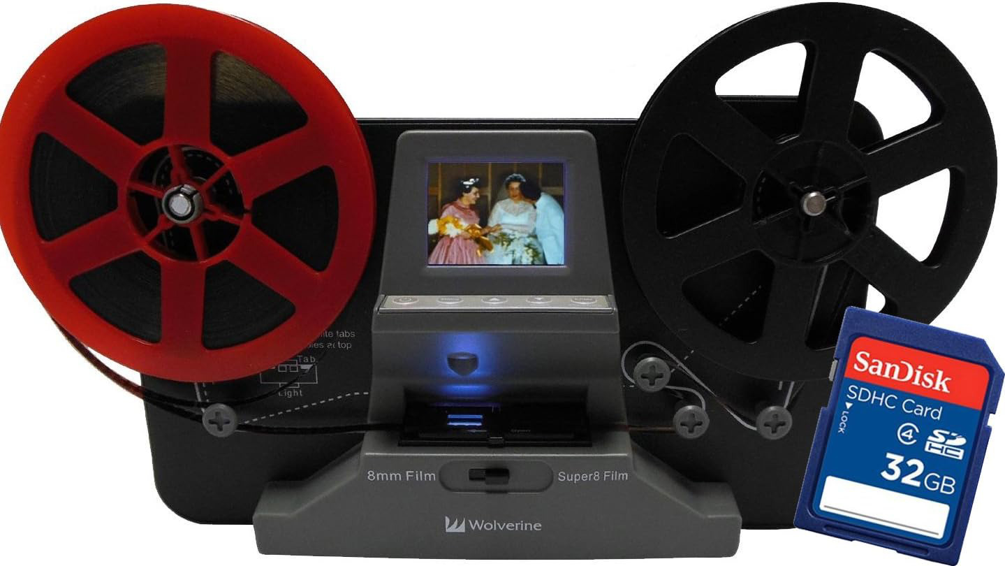 Wolverine 8mm and Super8 Reels Movie Digitizer with 2.4 LCD, Black (Film2Digital