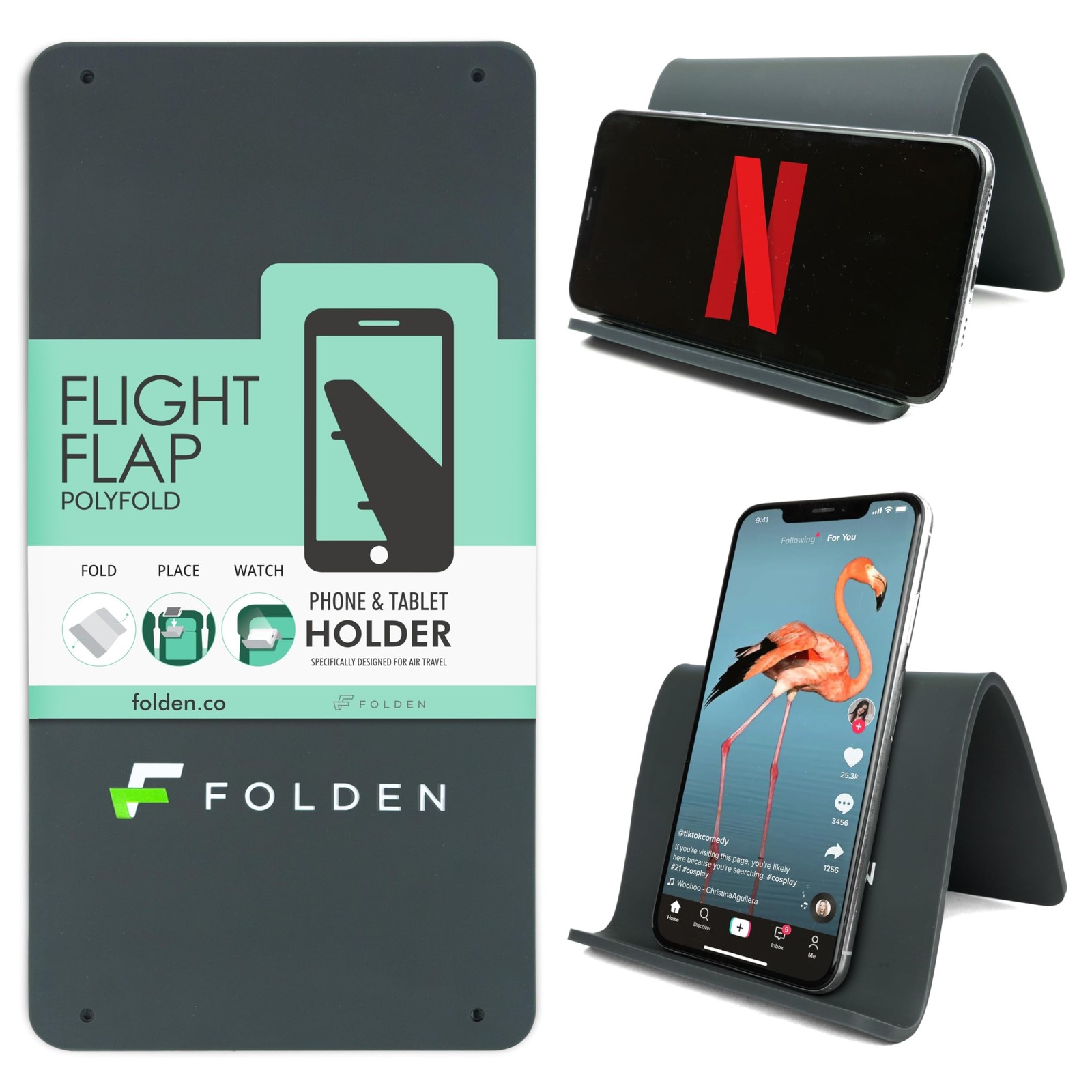 Flight Flap Airplane Phone Holder, Flexible Cell Phone Holder, Folding Cellph...