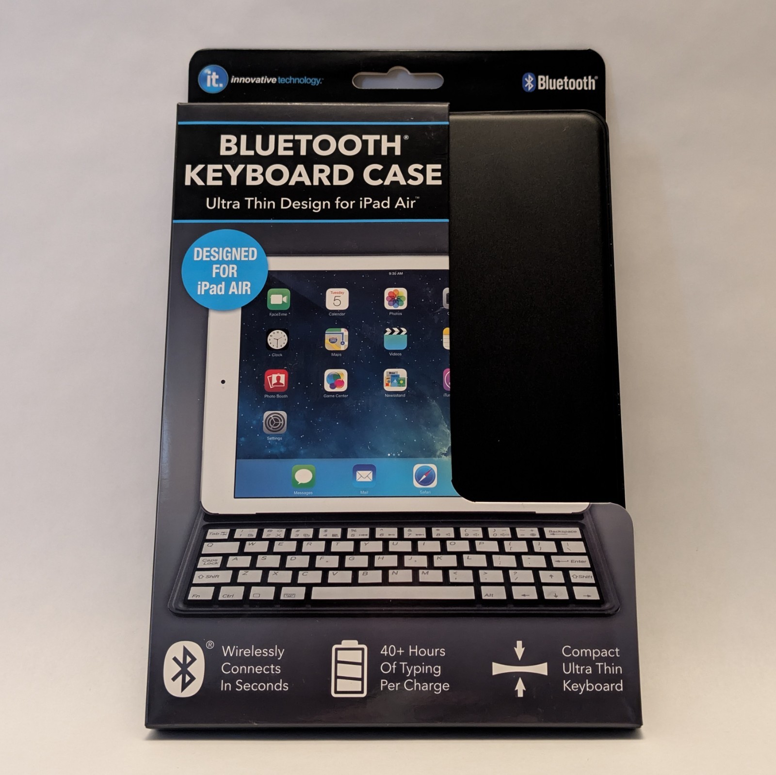 New Innovative Technology Bluetooth Keyboard Case iPad Air 1st Gen ITIP-7500 BLK