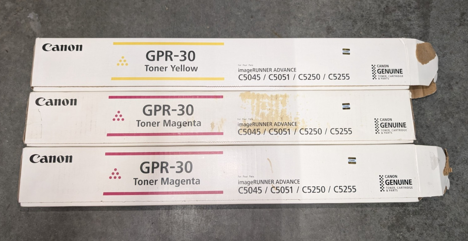 Genuine Canon GPR-30 (M M Y) Toner Set C5045 C5051 C5250 C5255 New Open Box