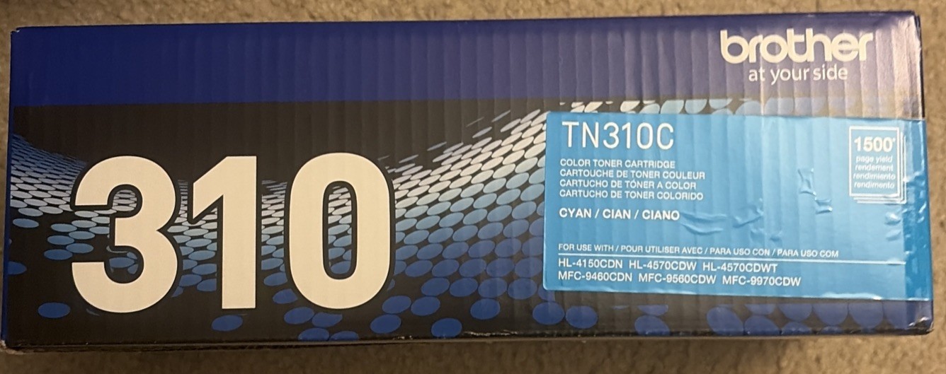 Brother 310 TN310C Cyan Standard Yield Color Toner Cartridge 1500 - NEW