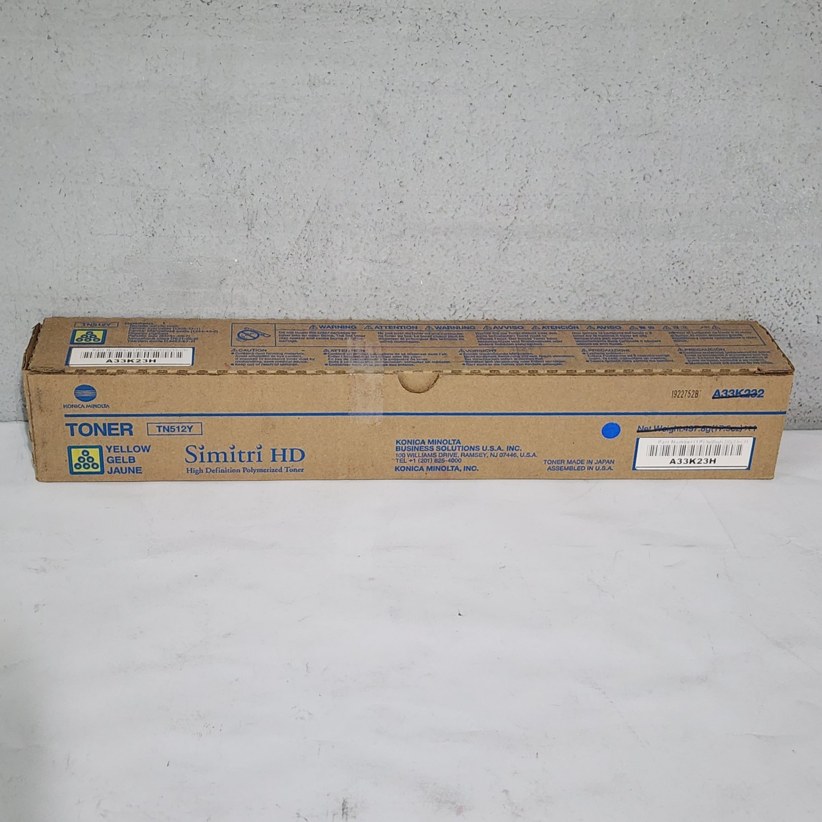 Konica Minolta TN512 A33K23H Yellow Toner Cartridge Genuine New Sealed Box
