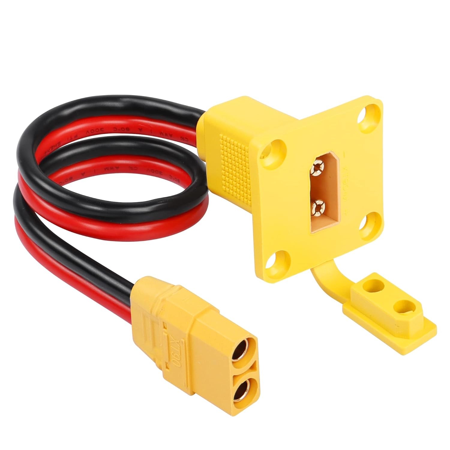 1ft 10AWG XT90 Male to Female Mount Panel Cable XT90 Male Plug with Mout Panel