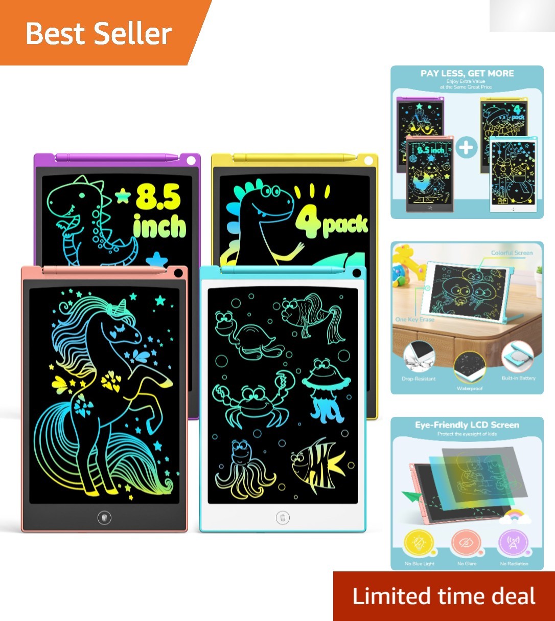 Portable LCD Doodle Tablet Set for Kids - Perfect Activity for Travel & Learning