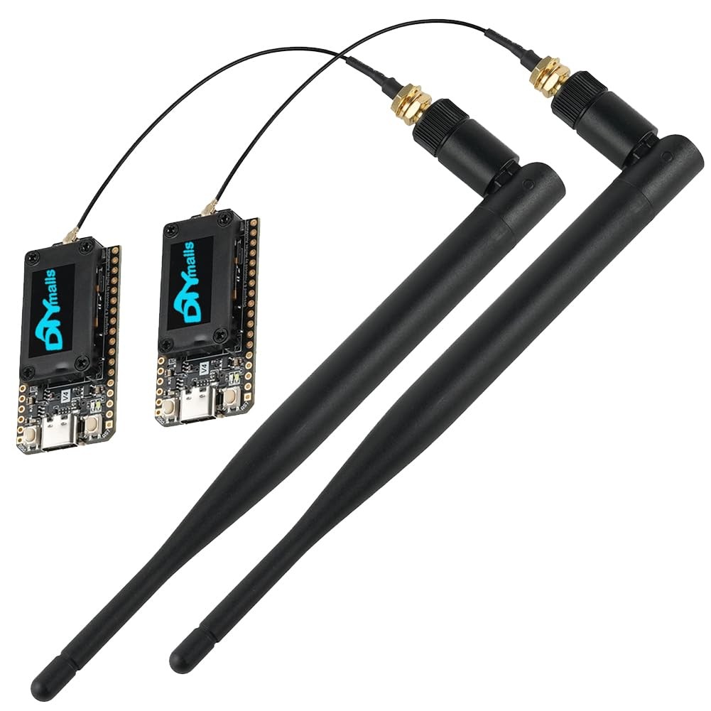 915 MHz LoRa 32 V4 ESP32 Development Board + 915MHz LoRa Antenna 5dBi for Mes...
