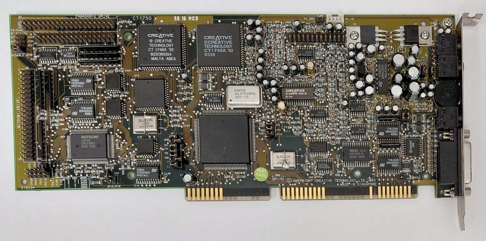 Creative Sound Blaster 16 ISA Sound Card (CT1750, MCD, OPL3, Retro, 1993)