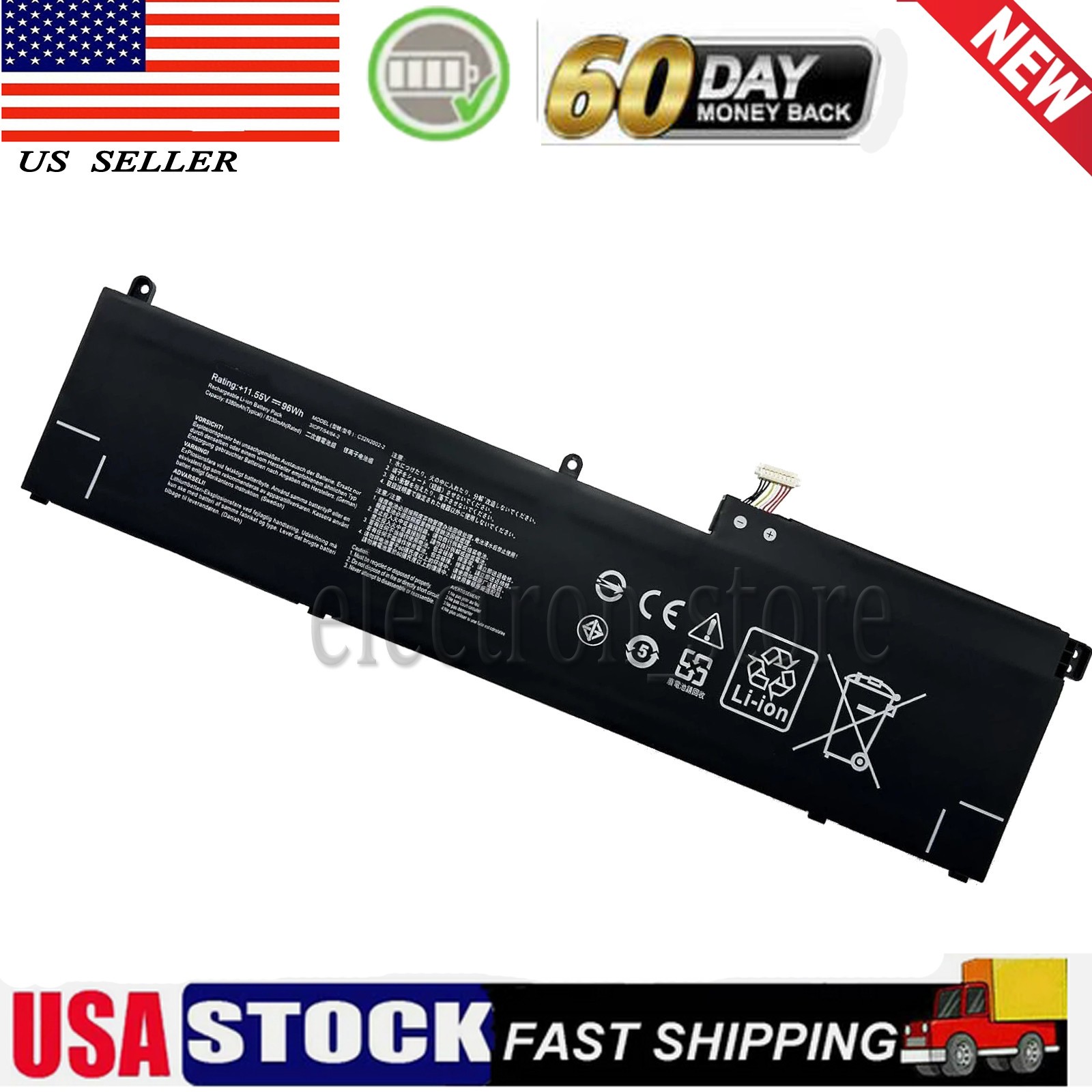 USA Battery for Asus ZenBook Pro 15 Flip OLED Q539Z C32N2002-2 New 11.55V 96Wh 