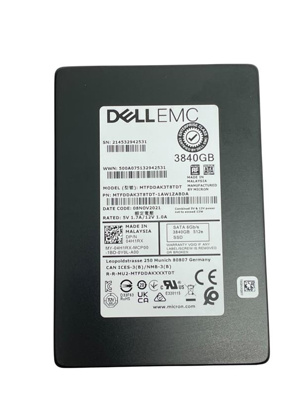 Dell EMC Micron 3.84TB SATA SSD – MTFDDAK3T8TDT – Tested & Working